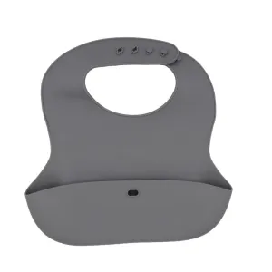 Tiny Steps Kids Silicone Baby Bib Roll Up & Stay Closed Dark Blue