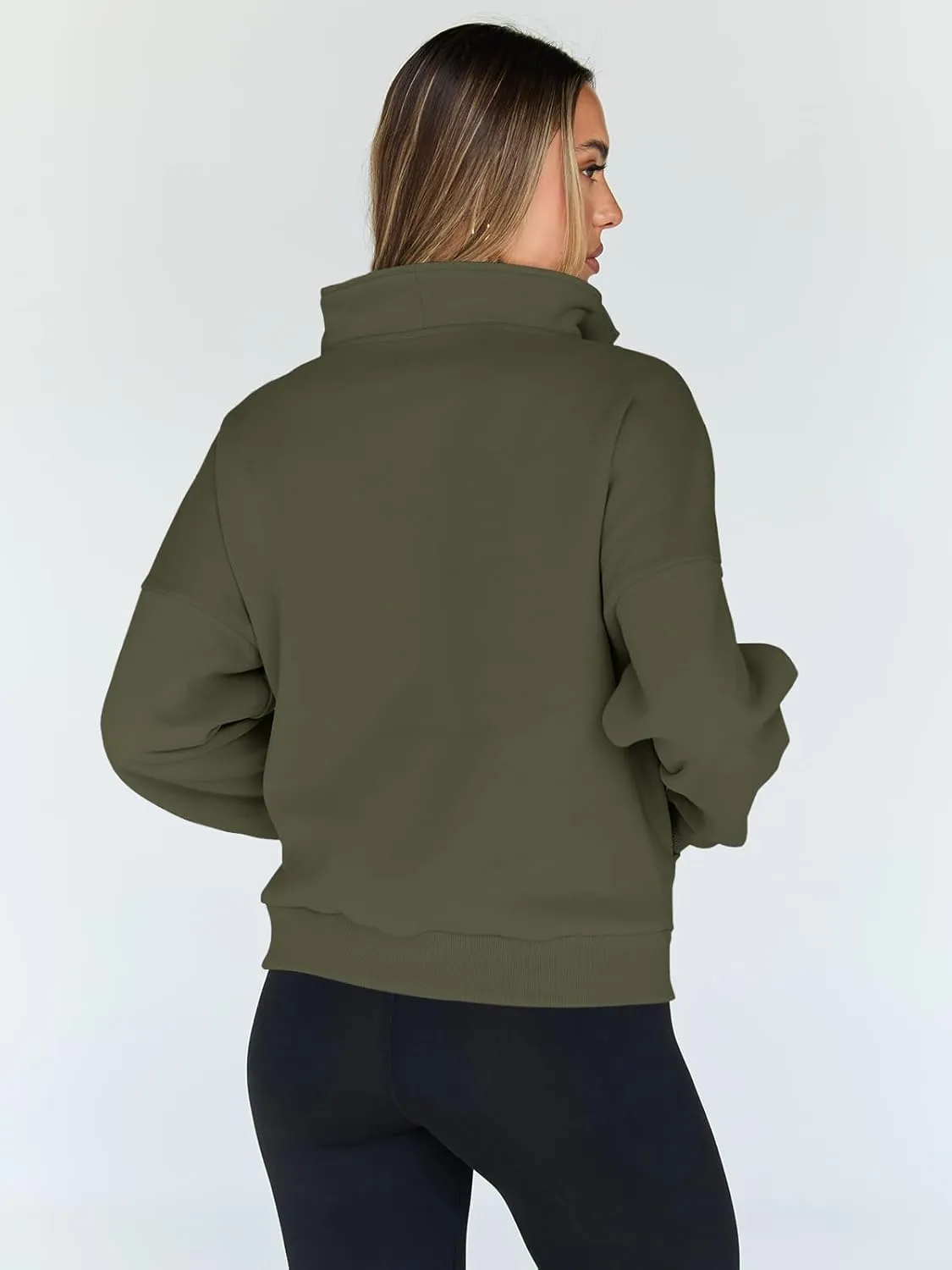 Trendy Queen Sweatshirts Quarter Half Zip Pullover Oversized Hoodies Sweaters Comfy Fall Outfits 2025 Y2K Winter Clothes