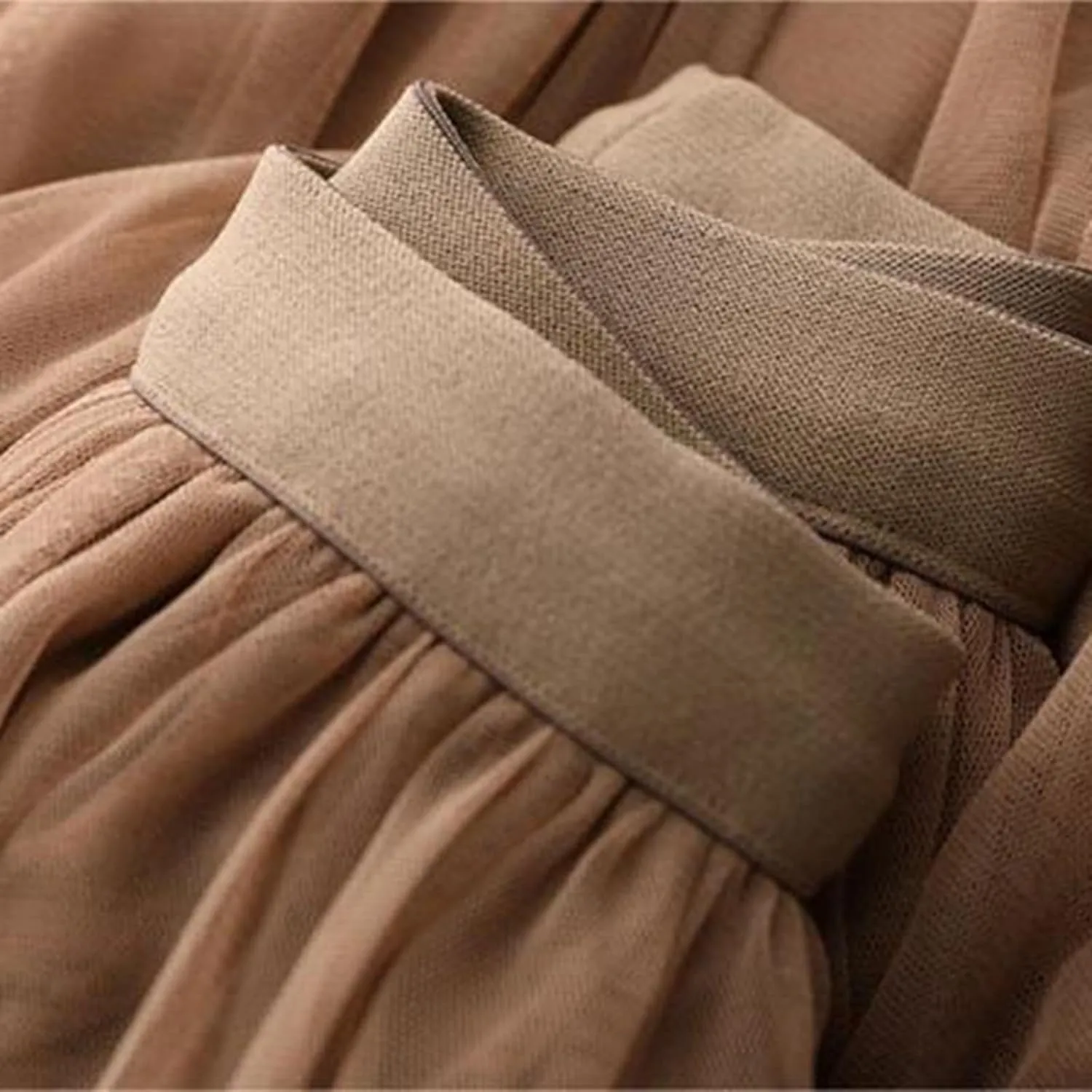 Tulle Skirts for Women Midi Long Fairy Skirt Tutu A-Line Mesh Layered High Elastic Waist Skirts Clothes for Women
