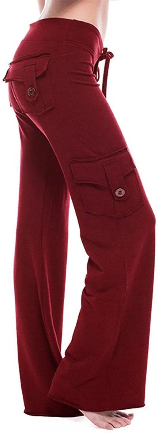 TUNUSKAT Cargo Pants Women Baggy High Waist Yoga Sweatpants Wide Leg Hiking Pants Y2k Combat Military Trousers Relaxed Jogger