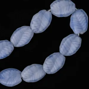 Vintage West German Blue Oval Pressed Leaf. 11mm. Pkg of 10. B11-BL-047