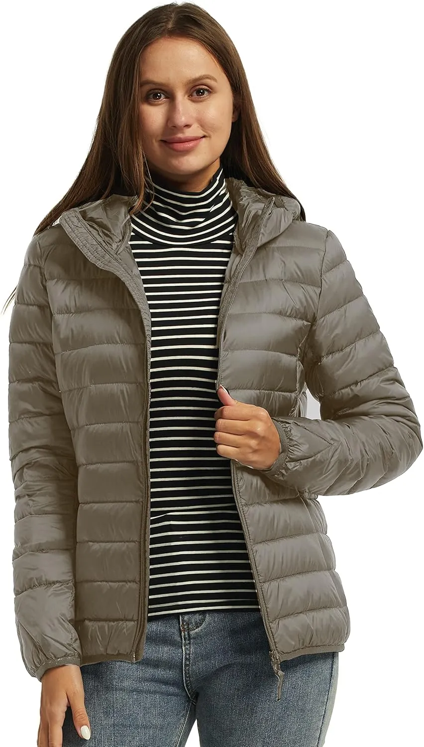 Wantdo Women's Hooded Packable Ultra Light Weight Short Down Jacket
