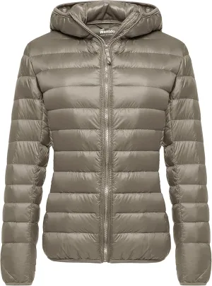 Wantdo Women's Hooded Packable Ultra Light Weight Short Down Jacket