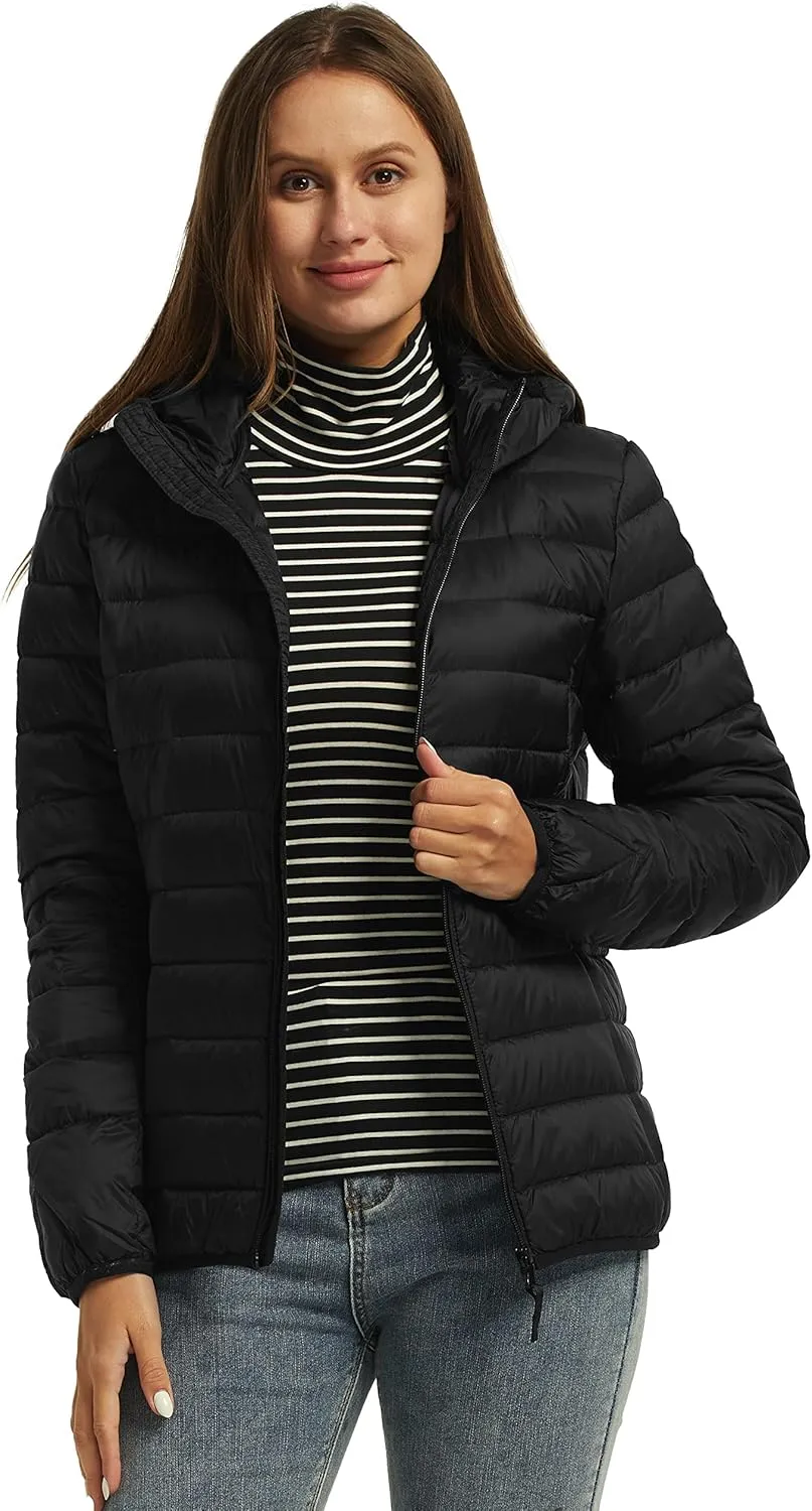 Wantdo Women's Hooded Packable Ultra Light Weight Short Down Jacket