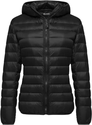 Wantdo Women's Hooded Packable Ultra Light Weight Short Down Jacket