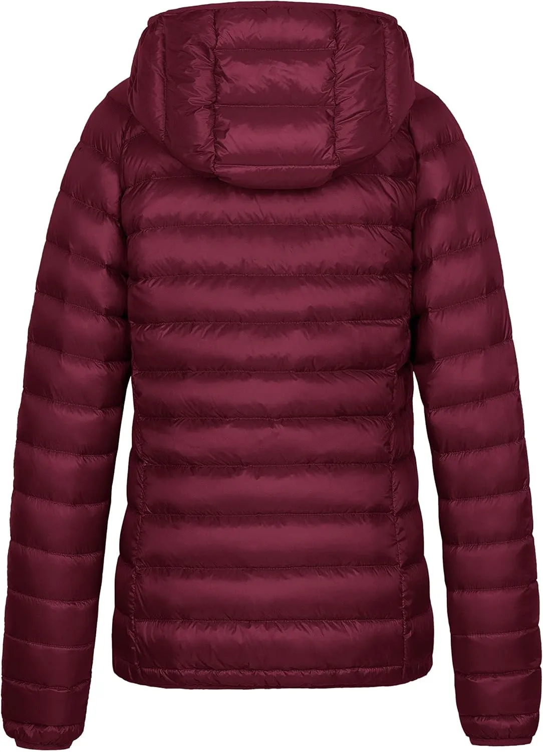Wantdo Women's Packable Down Jacket Lightweight Puffer Jacket Hooded Winter Coat