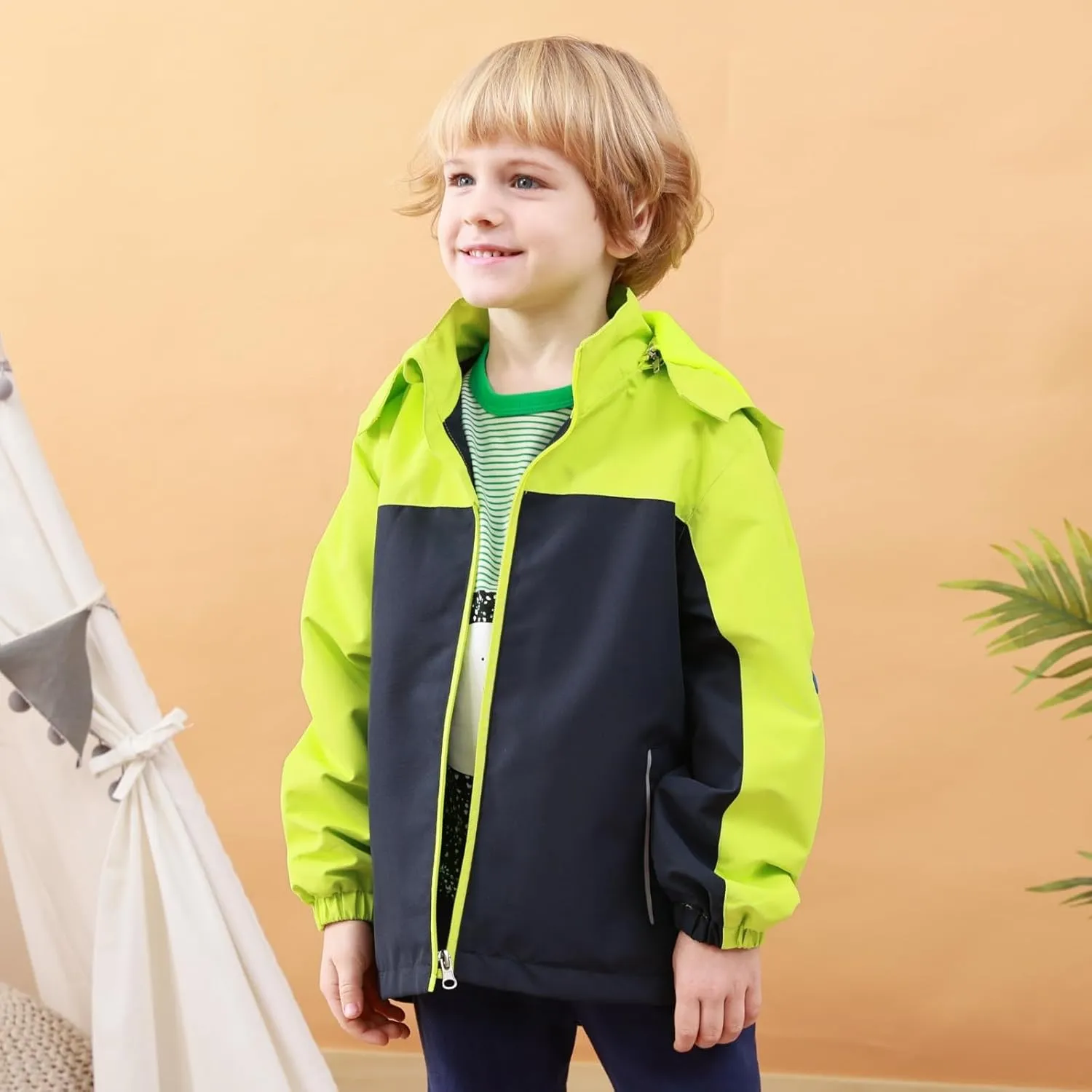 Waterproof Kids Rain Jackets With Hood,Lightweight Toddler Raincoat For Boys GirlsKids Clothes Windbreaker Jacket