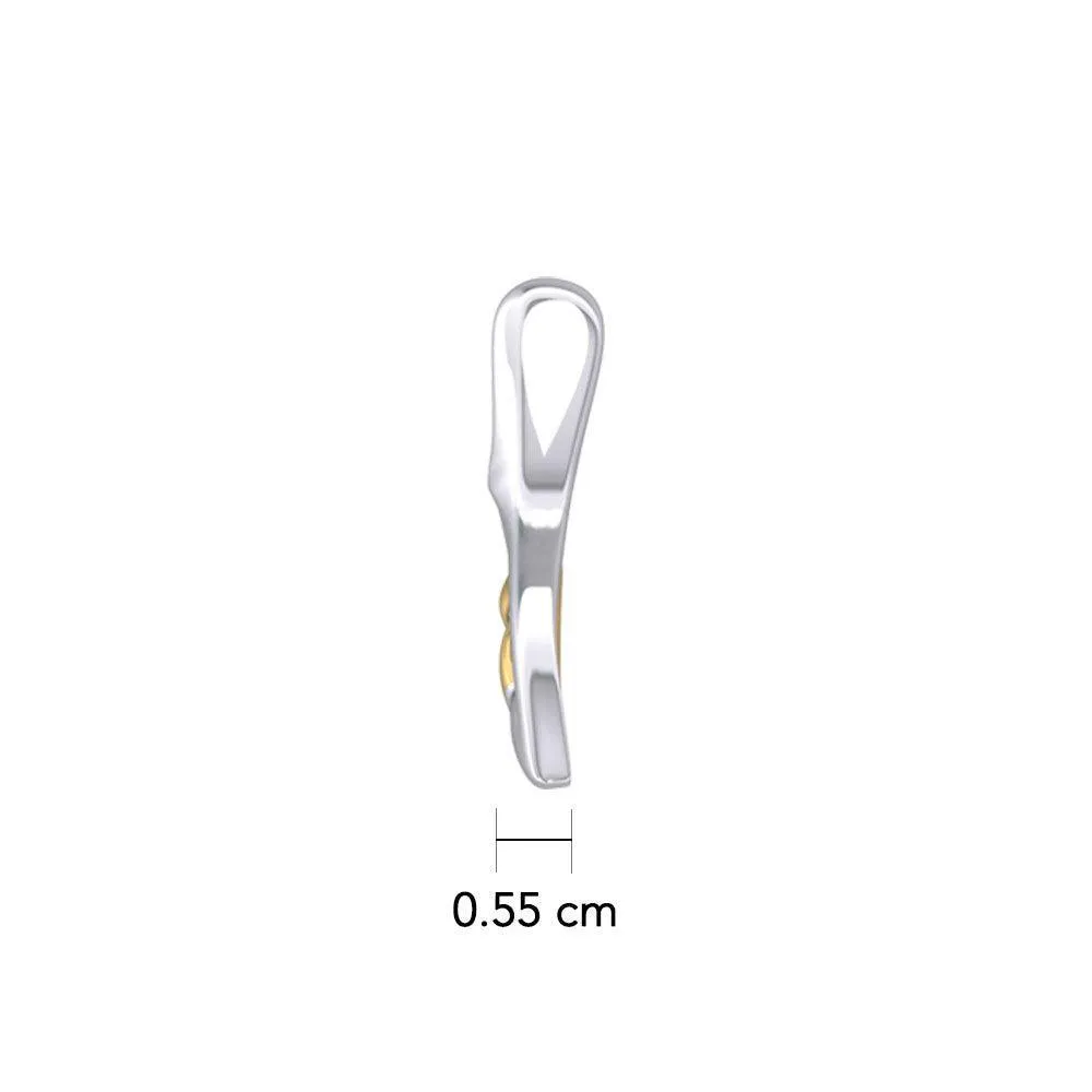 Whale Tail and Celtic Heart Silver with 14K Gold Accent Pendant MPD6050