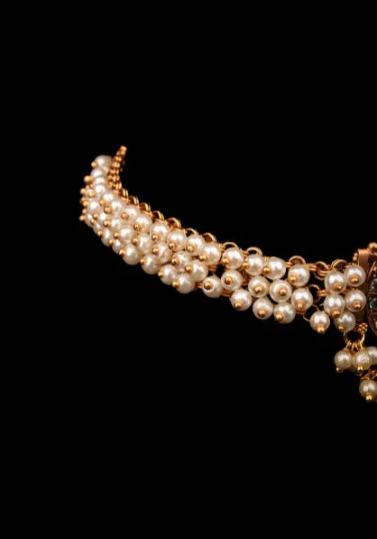 White Pearls Chokar with Pendant, No Earrings