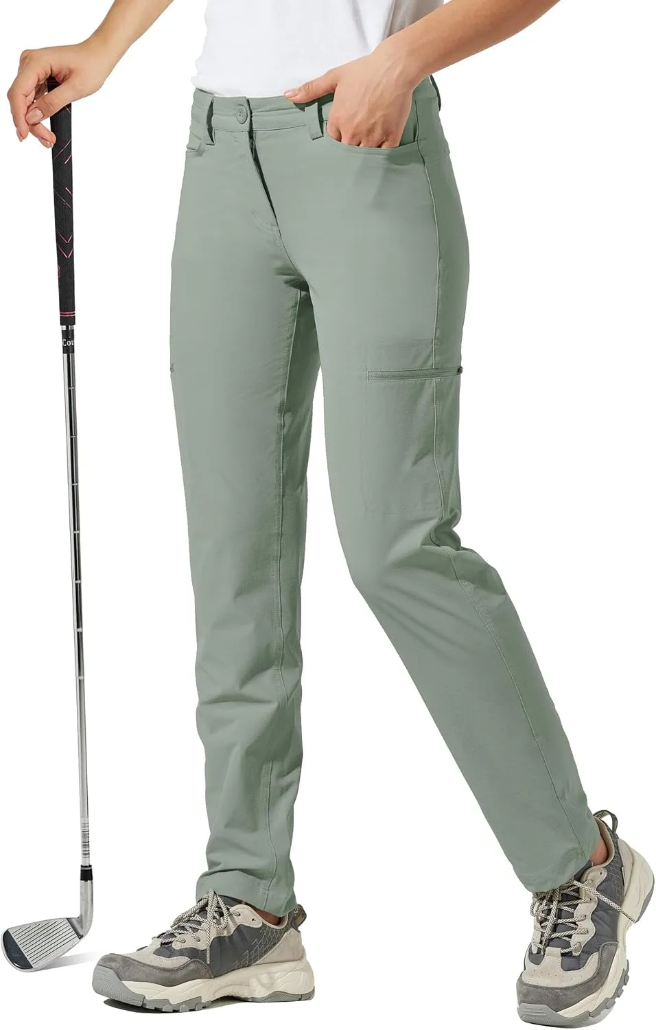 Willit Women's Golf Pants Hiking Cargo Pants Quick Dry Lightweight Outdoor Casual Pants Water Resistant