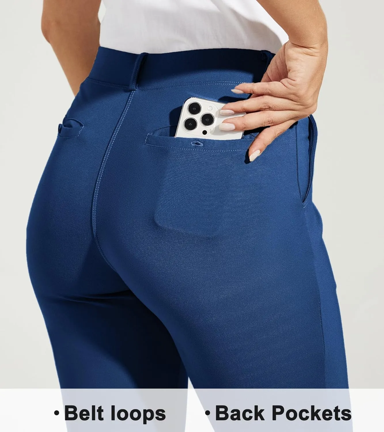 Willit Women's Yoga Dress Pants Skinny Work Slacks Leggings Slim Fit Stretch Office Casual Pants Pockets 27"/28"/29"/30"