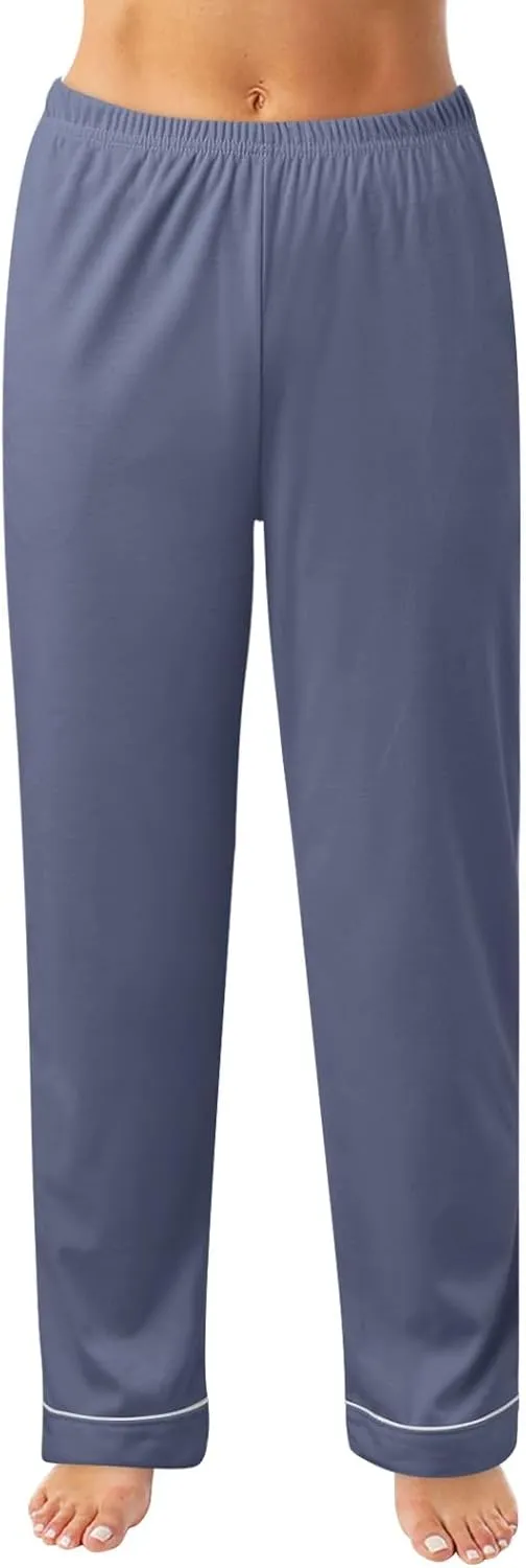 Women Cotton Linen Summer Breathable Palazzo Pants Low Waist Stretchy Slim Fit Trousers Beach