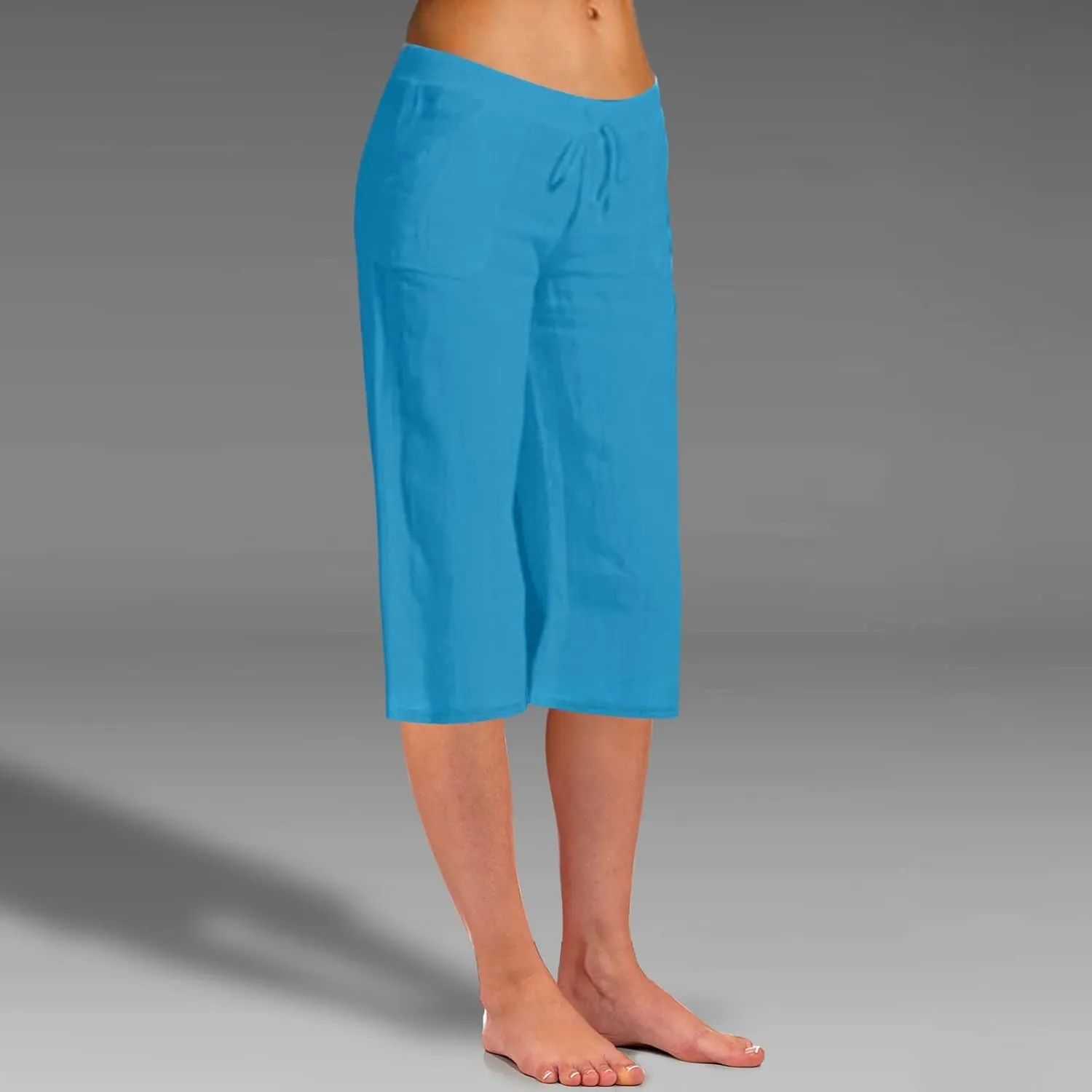 Women Linen Summer Y2K Streetwear Pants Elastic Waisted Baggy Stretchy Plus Size Trousers Travel