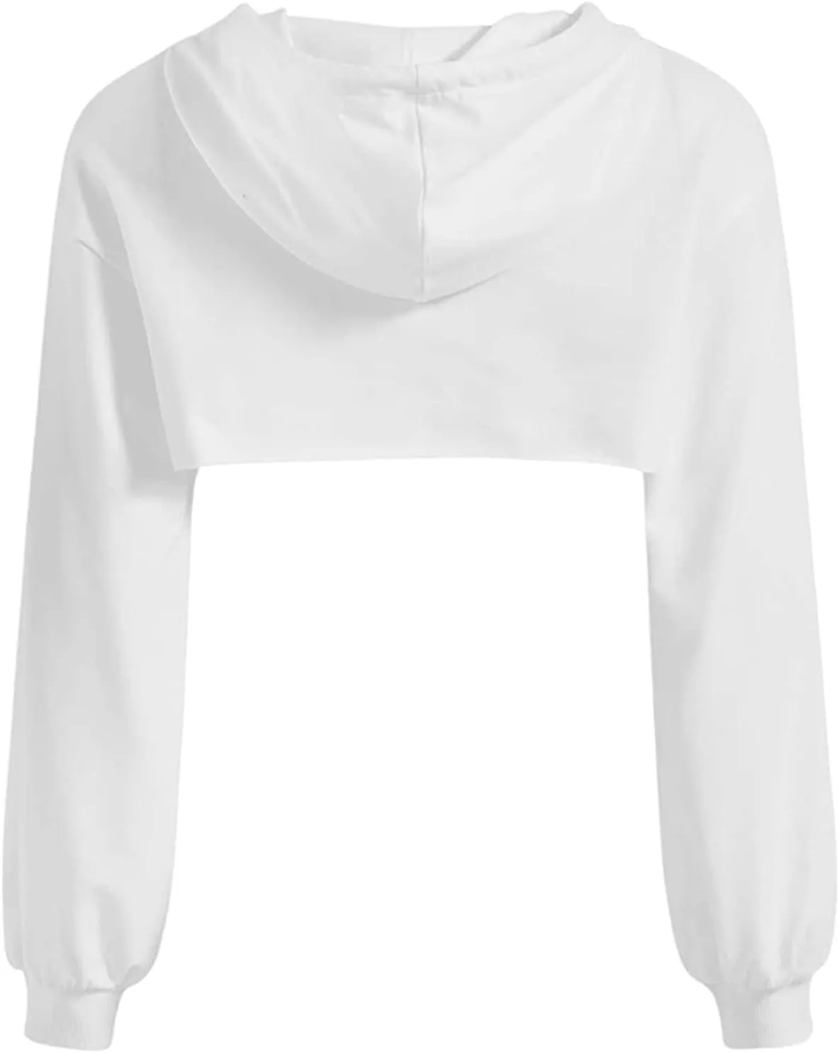 Women Super Cropped Hoodies Cut Out Crop Top Long Sleeve Active Sweatshirt Aesthetic Punk Hip Hop Sexy Rave Clothes