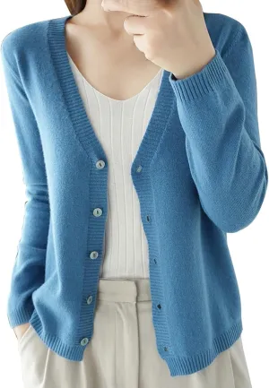 Womens 2024 Fall Fashion Cardigan Sweaters Lightweight V Neck Button Ribbed Knit Jumpers Comfy Open Front Casual Top