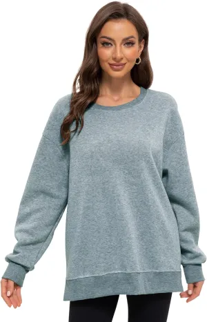 Women's Casual Oversized Hoodies Crew Neck Pullover Sweaters for Comfy Fall Fashion Outfits
