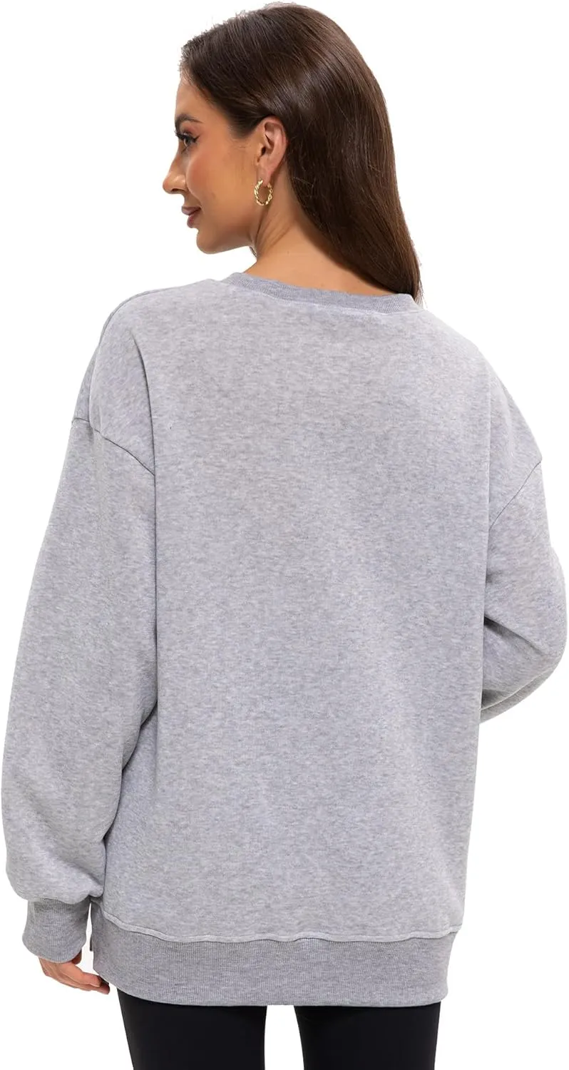 Women's Casual Oversized Hoodies Crew Neck Pullover Sweaters for Comfy Fall Fashion Outfits