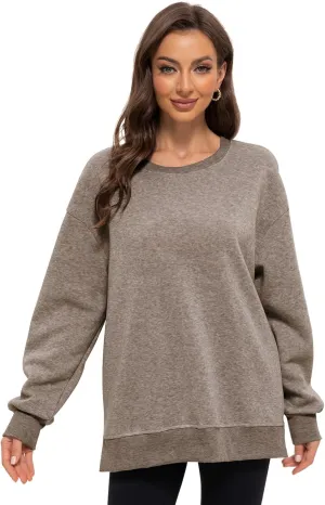 Women's Casual Oversized Hoodies Crew Neck Pullover Sweaters for Comfy Fall Fashion Outfits