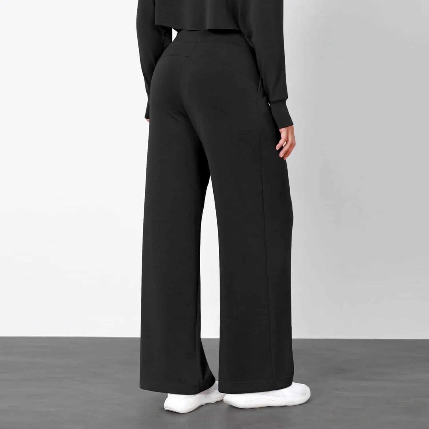 Women's Cotton Linen Summer Casual Flowy Pant Trousers High Waist Stretchy Straight Plus Size Pant