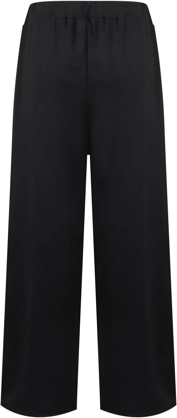 Women's Cotton Linen Summer Casual Flowy Pant Trousers High Waist Stretchy Straight Plus Size Pant