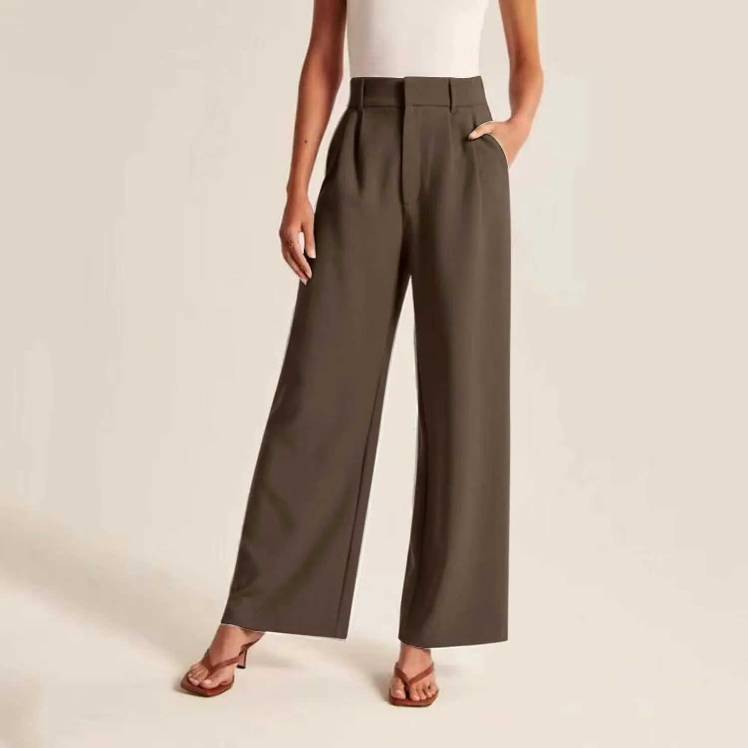 Womens Cotton Linen Summer Cropped Pants Low Waist Baggy Stretchy Slim Fit Trousers Travel