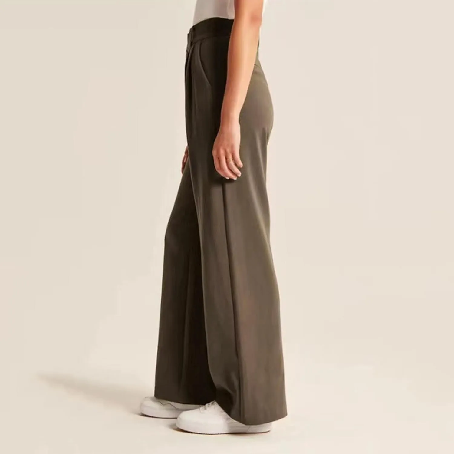Womens Cotton Linen Summer Cropped Pants Low Waist Baggy Stretchy Slim Fit Trousers Travel