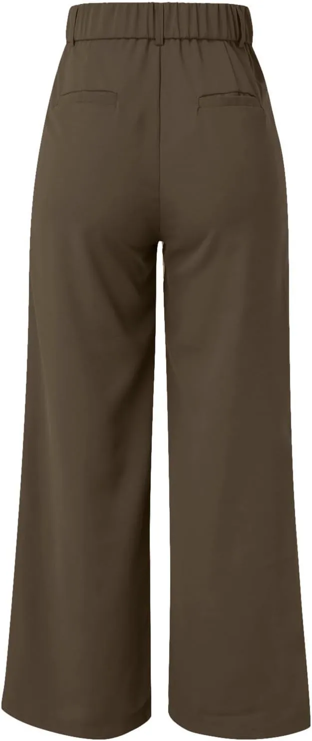 Womens Cotton Linen Summer Cropped Pants Low Waist Baggy Stretchy Slim Fit Trousers Travel