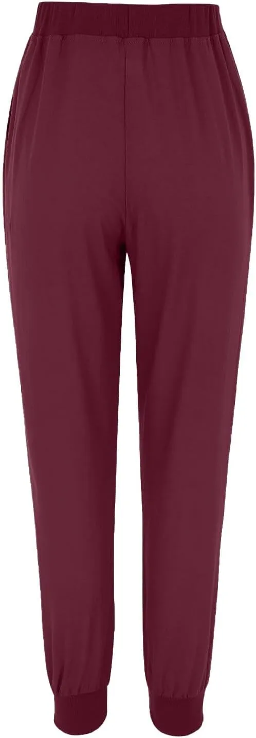 Women's Cotton Linen Summer Fashion Pant Trousers Elastic Waist Stretchy Slim-Fit Palazzo Lounge Pants