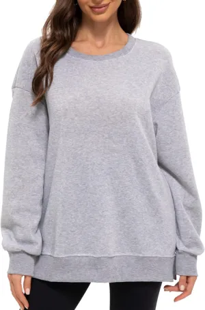 Women's Crew Neck Oversized Hoodies Pullover Sweaters for Casual Comfy Fall Casual Fashion Outfits