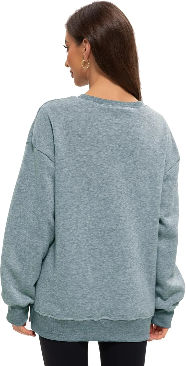 Women's Crew Neck Oversized Hoodies Pullover Sweaters for Casual Comfy Fall Casual Fashion Outfits