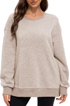 Women's Crew Neck Oversized Hoodies Pullover Sweaters for Casual Comfy Fall Casual Fashion Outfits