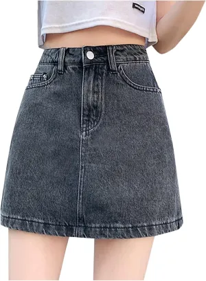 Womens Denim Skirts Trendy High Waisted Casual Stretchy Baggy Teen Girls Summer Slim Fit Y2k Relaxed Fit Jean Shorts