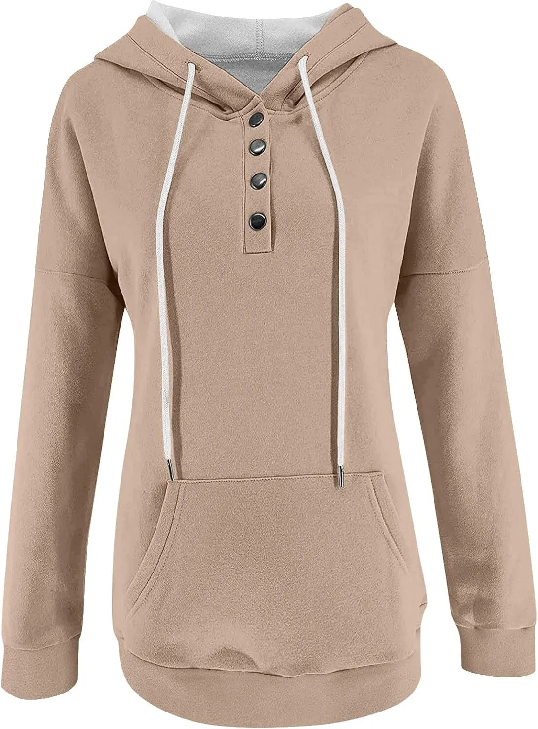 Women's Fashion Hoodies & Sweatshirts Trendy Casual Long Sleeve Hoodies Comfy Loose Solid Sweatshirt with Pockets