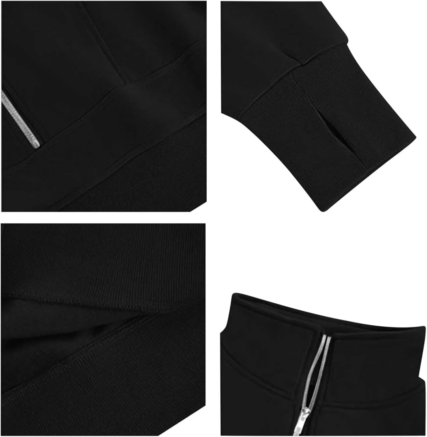 Women's Half Zipper Cropped Sweatshirts Hoodie Pullover, 2024 Outfits Loose Basic Comfy Basic Tops with Thumb Hole