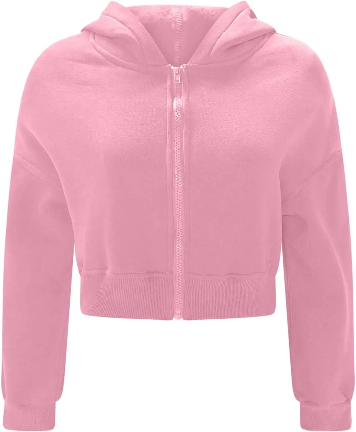 Women's Half Zipper Cropped Sweatshirts Hoodie Pullover, 2024 Outfits Loose Basic Comfy Basic Tops with Thumb Hole