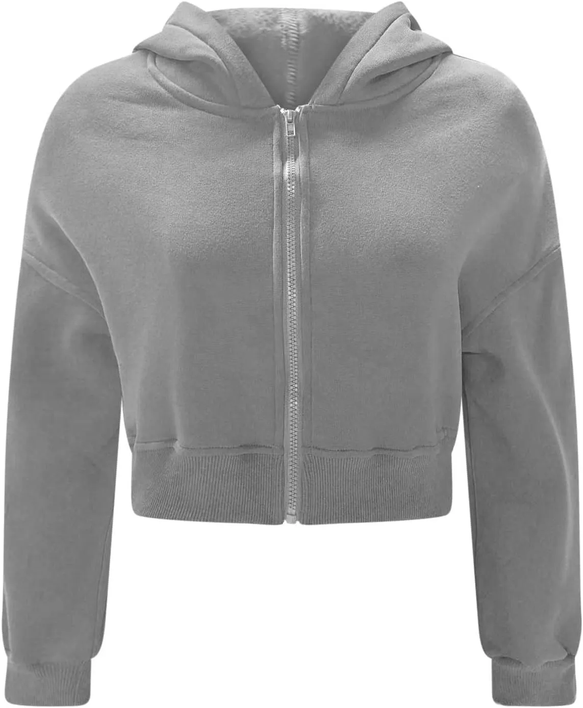 Women's Half Zipper Cropped Sweatshirts Hoodie Pullover, 2024 Outfits Loose Basic Comfy Basic Tops with Thumb Hole