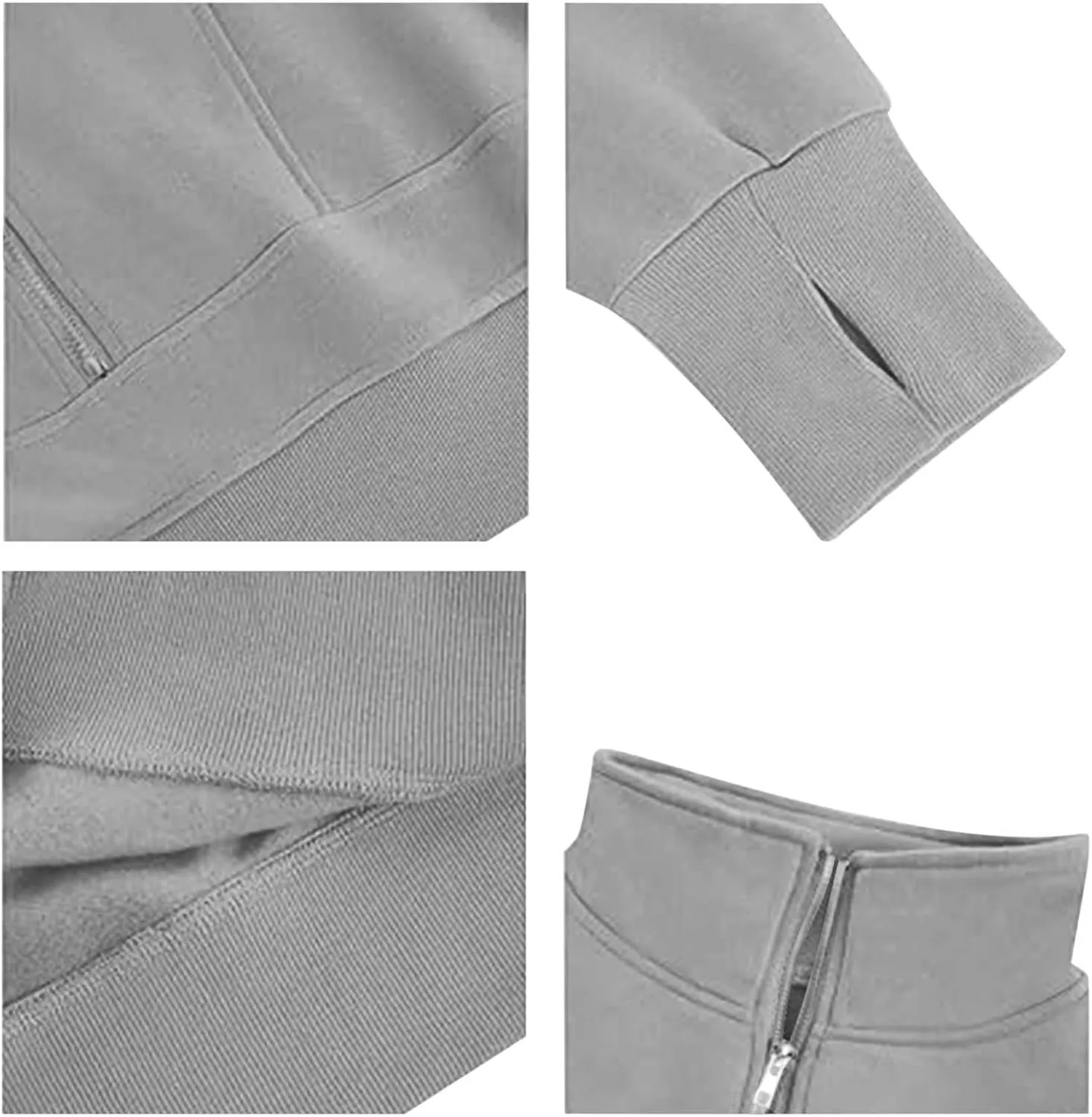 Women's Half Zipper Cropped Sweatshirts Hoodie Pullover, 2024 Outfits Loose Basic Comfy Basic Tops with Thumb Hole