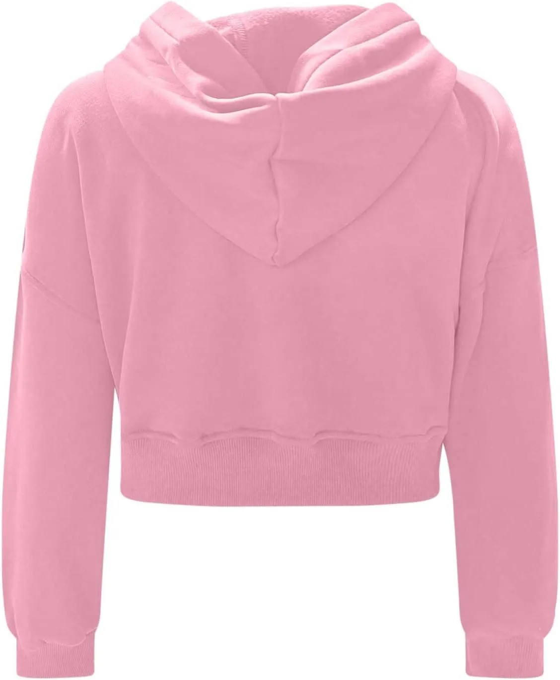 Women's Half Zipper Cropped Sweatshirts Hoodie Pullover, 2024 Outfits Loose Basic Comfy Basic Tops with Thumb Hole