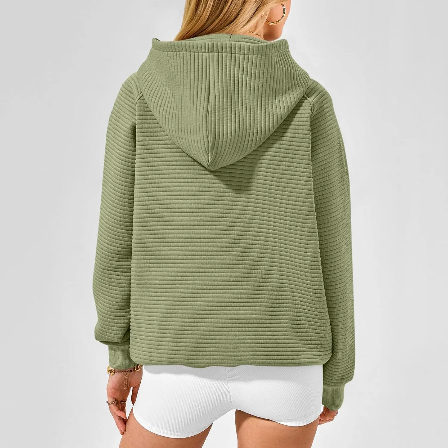Womens Hoodies Loose Fleece Long Sleeve Hooded Sweatshirts Casual Comfy Crew Neck Pullover Top with Pockets