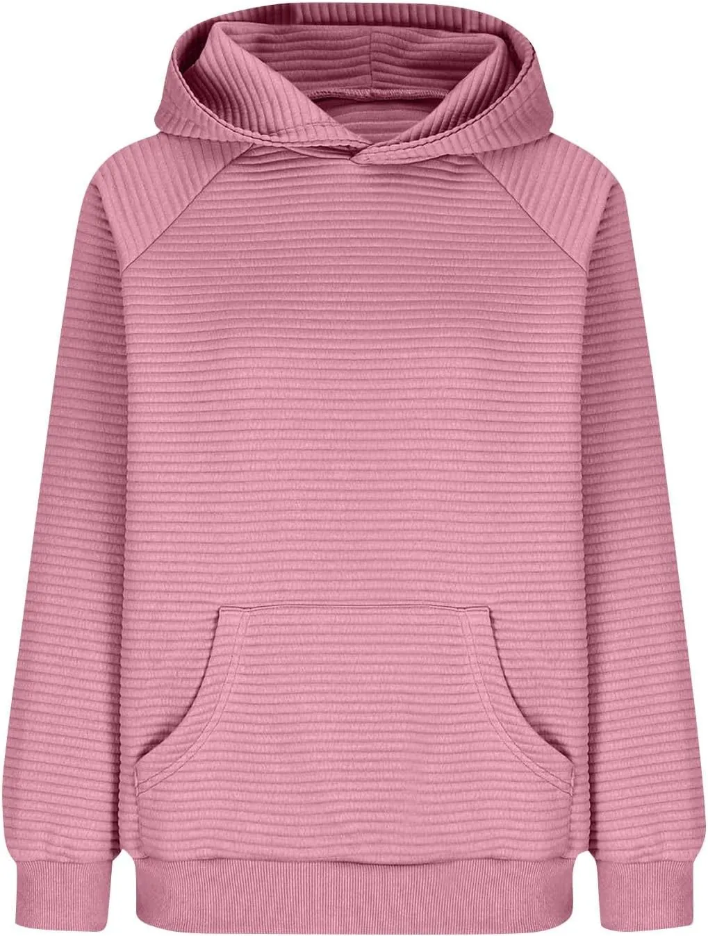 Womens Hoodies Loose Fleece Long Sleeve Hooded Sweatshirts Casual Comfy Crew Neck Pullover Top with Pockets