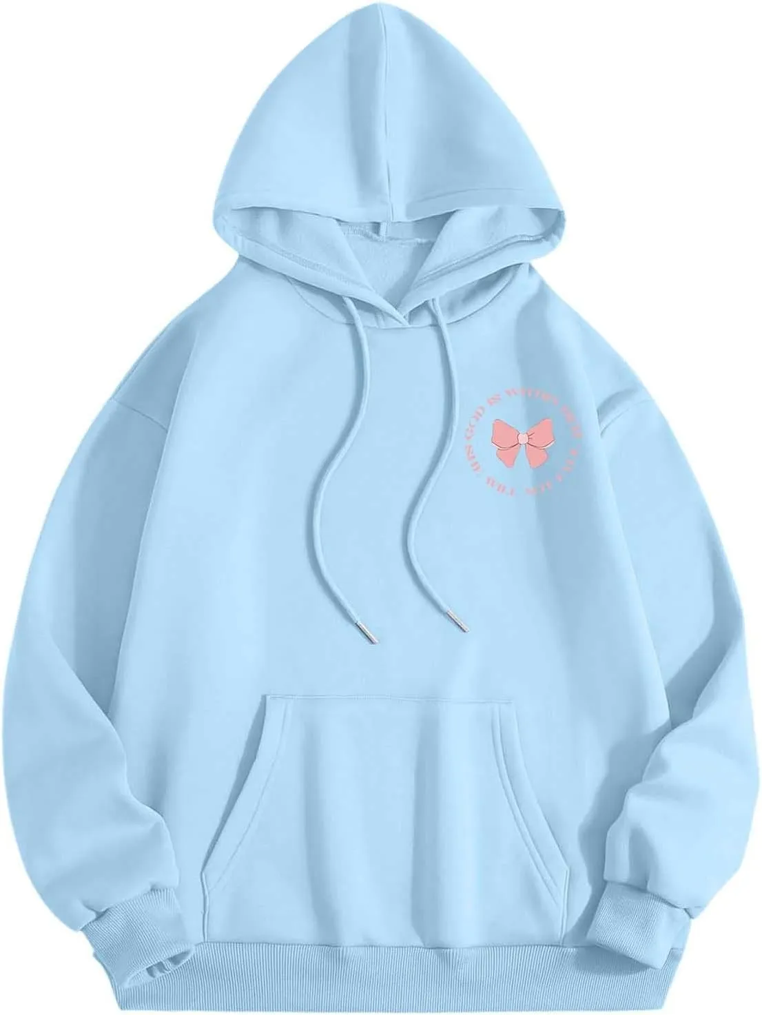 Women's Hoodies Sweatshirts Loose Casusl Cute Bow Teen Girls Long Sleeve Tops Trendy Comfy Y2K Pullovers