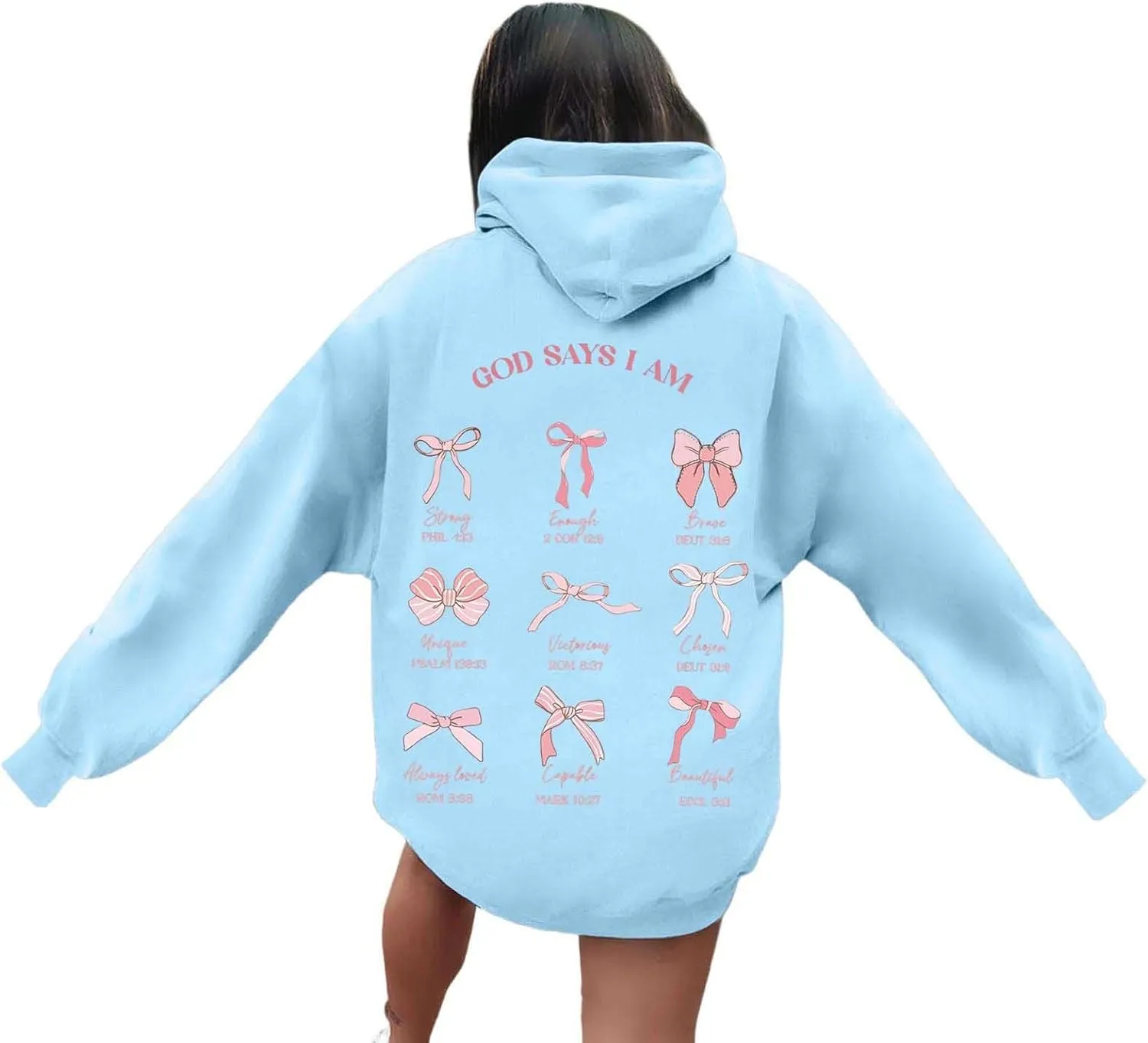 Women's Hoodies Sweatshirts Loose Casusl Cute Bow Teen Girls Long Sleeve Tops Trendy Comfy Y2K Pullovers