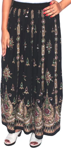 Womens Indian Long Skirts Sequins Ankle Length Rayon India Clothing