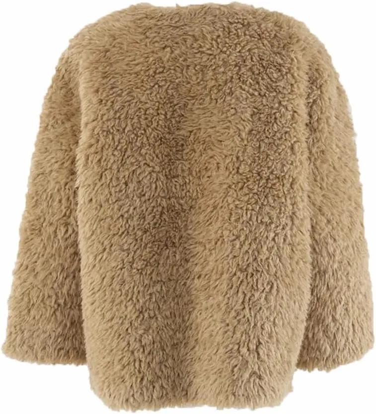 Women's Jackets Round Neck Loose Single Breasted Long Sleeve Cotton-Padded Coat