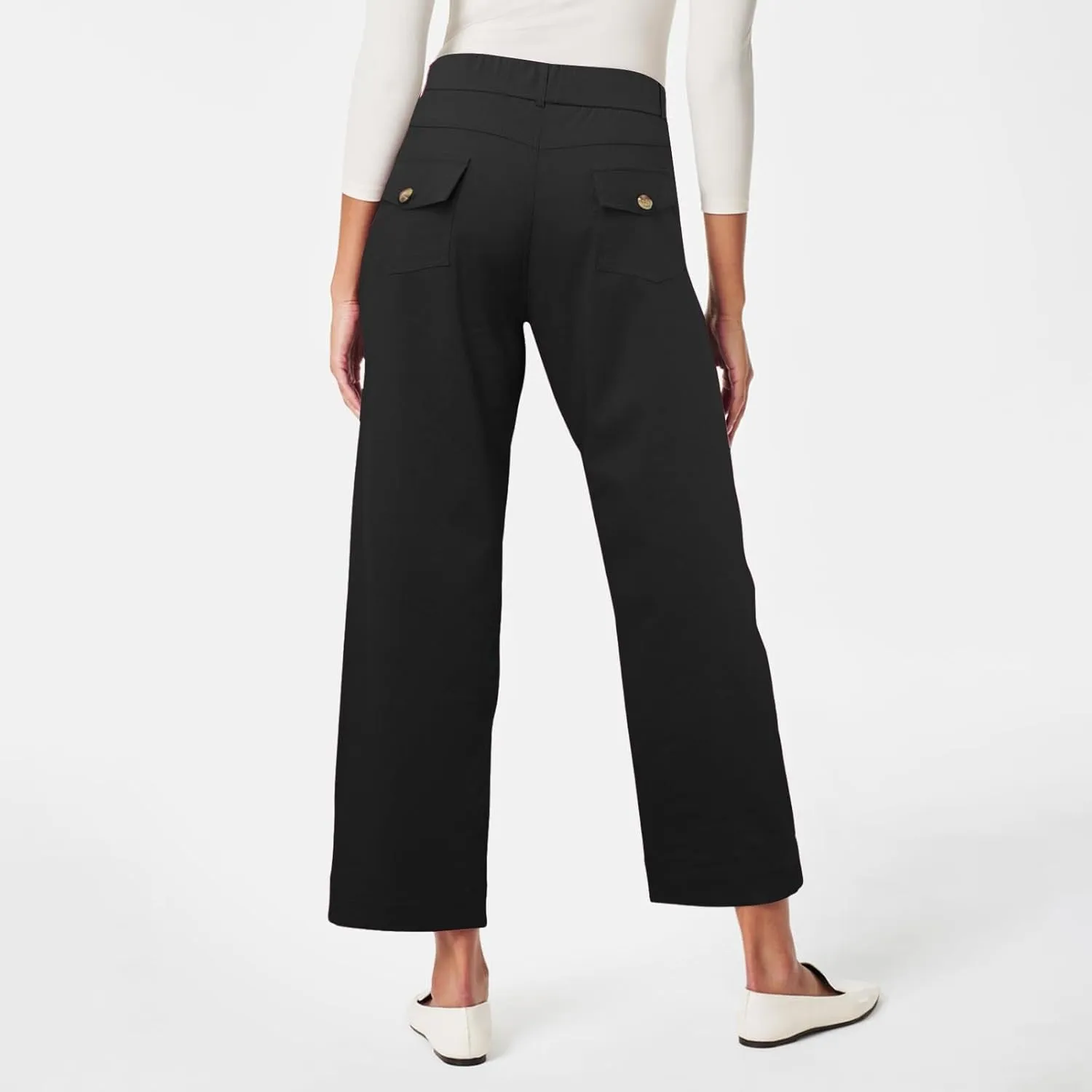 Women's Linen Blend Summer Drawstring Palazzo Pants Elastic Waist Stretchy Slim Fit Pants Trendy
