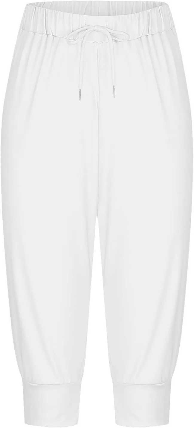 Women's Linen Blend Summer Flowy Palazzo Lounge Pants Elastic Waisted Stretchy Straight Plus Size Palazzo