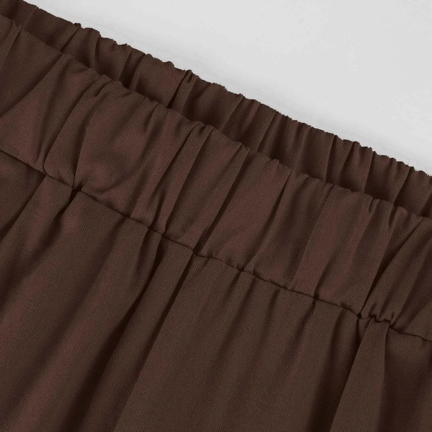 Women's Linen Summer Casual Pant Trousers Elastic Waisted Stretchy Straight Slim Fit Pants Work Business