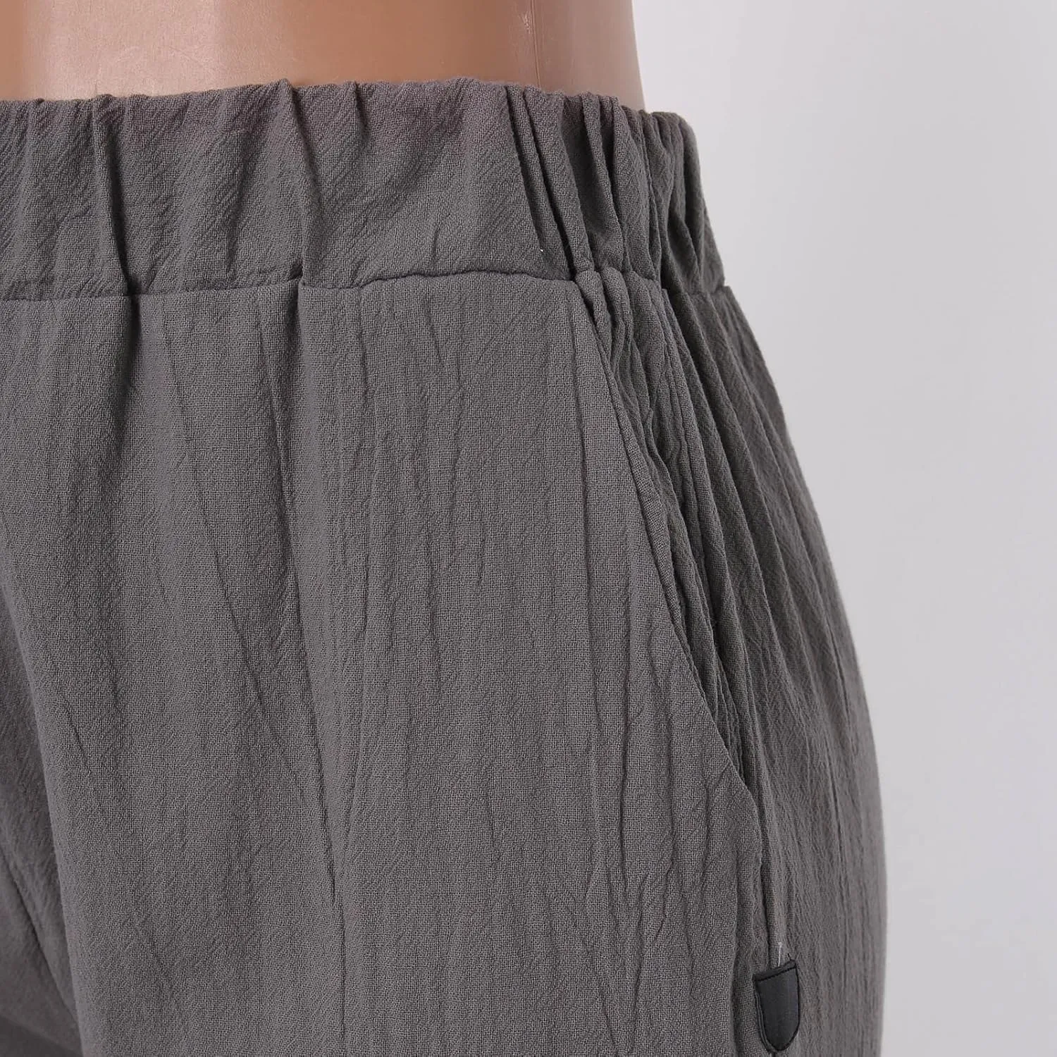 Womens Linen Summer Letter Patched Pants Elastic Waisted Stretchy Straight Plus Size Pant Trousers Vacation