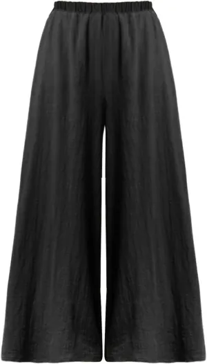 Women's Linen Summer Trendy Palazzo Pants Elastic Waisted Stretchy Loose Fit Palazzo Pants Business Work