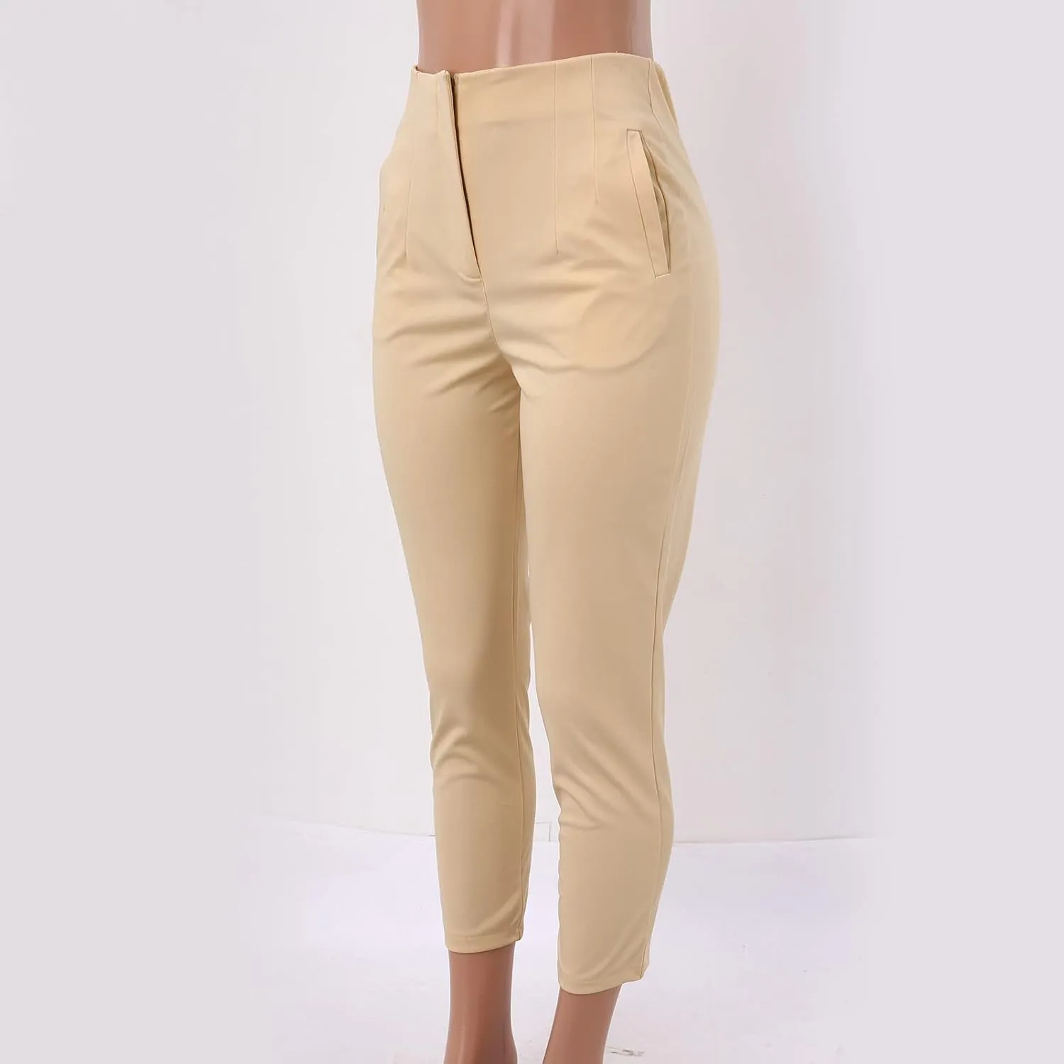 Women's Linen Summer Trendy Palazzo Pants Elastic Waisted Stretchy Loose Fit Palazzo Pants Business Work